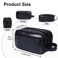 thumbnail image 4 of Neceser HEWTHM para hombre, piel sintética, resistente al agua, color negro, 4 of 7