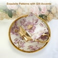 thumbnail image 3 of HDUTNGISN 20Pcs European Porcelain Tea Set,Saucers with Metal Holderfor Women,Purple, 3 of 12