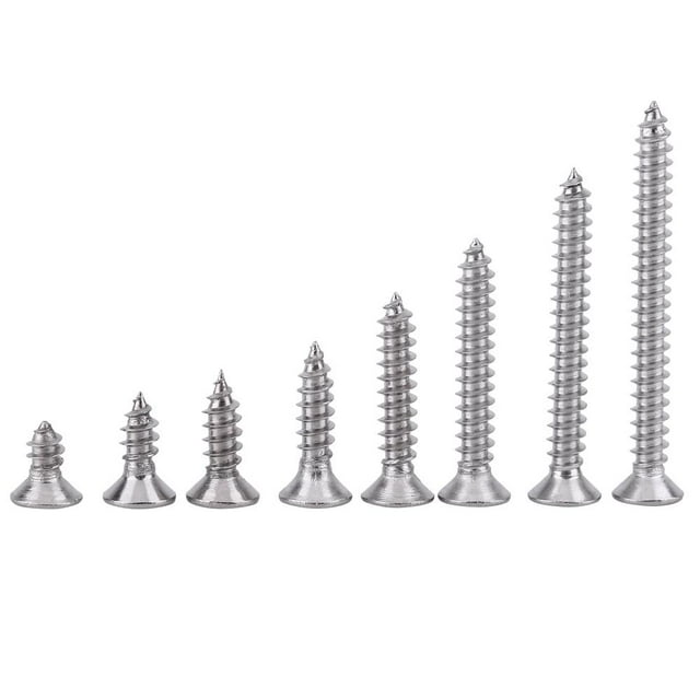 Greensen Accessoire de Menuiserie, Vis, 200 Pcs Vis en Acier Inoxydable M3 SS304 Auto-Tappantes Tête Plate