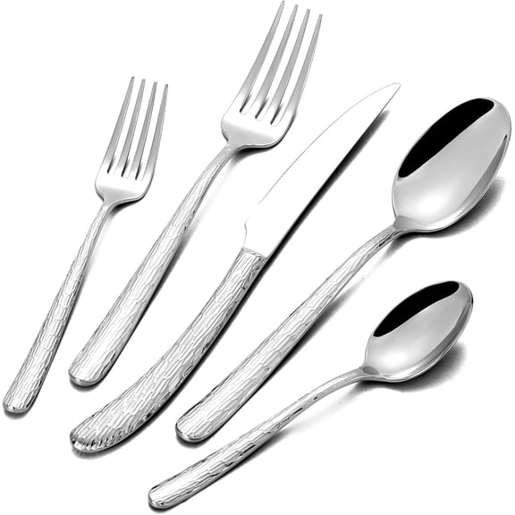 40 Piece Heavy Duty Premium Stainless Steel Silverware Utensils Collection for 8,    Luxury Mirror Polish Cutlery Collection Flatware Cutlery Collection for Formal Dining & Entertaining, Dishwasher Fr