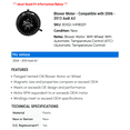 thumbnail image 2 of Blower Motor - Compatible with 2006 - 2013 Audi A3 2007 2008 2009 2010 2011 2012, 2 of 2