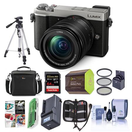 luister Blanco Klant Lumix DC-GX9 20.3MP Mirrorless Micro 4/3rd Digital Camera with 12-60mm  F3.5-5.6 Lens, Silver - Bundle with Camera Bag, 64GB SDXC Card, Spare  Battery, Tripod, Compact Charger, Software Bundle - Walmart.com