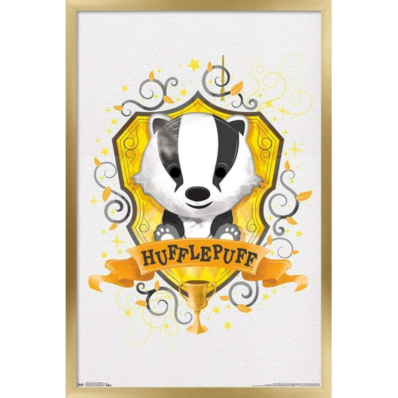 The Wizarding World: Harry Potter - Hufflepuff Charm Wall Poster, 14.725" x 22.375", Framed