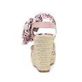 thumbnail image 2 of BLISSFUL STEP Inspired Women's Shoes Floral Printed Bow Tie Platform Slingback Espadrille Wedge Sandals Pink 8, 2 of 7