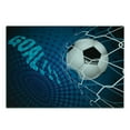 thumbnail image 3 of Soccer Cutting Board, Goal Football Flying into Net Abstract Dots Pattern Background European Sport, Decorative Tempered Glass Cutting and Serving Board, Small Size, Blue Black White, by Ambesonne, 3 of 5