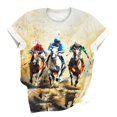 thumbnail image 4 of Youyipin Womens Tops Retro Horse Equestrian Clothing Equestrianism Equestrian T-Shirt Basic Tees Graphic Tees For Women, 4 of 5