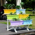 thumbnail image 7 of Kaireo Clearance, Thickened Rectangular Pot Gardening Vegetable Planting Box, Flower Window Pp Resin Rectangular Window Planters Vegetables Growing Container Garden Flower Pot for Balcony with Tray, 7 of 7