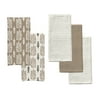 Mainstays Cotton Kitchen Towel Set, 15 x25, Modern Farmhouse, Tan, 5-Piece