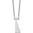thumbnail image 1 of Sterling Silver Silver/Rhodium-Plated Delaware State Necklace Made In United States xna706ss-de, 1 of 5
