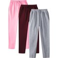 thumbnail image 2 of ZQUUVOU 3 Pack Sweatpants For Men's Solid Color Casual Sports Drawstring Straight Leg Pants Pink, 2 of 8