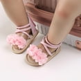 thumbnail image 2 of Baby Girls First Walker Shoes Ruffle Bowknot Soft Sole Anti-Slip Open Toe Breathable Summer Outdoor Sandals 12-18 Months, 2 of 7