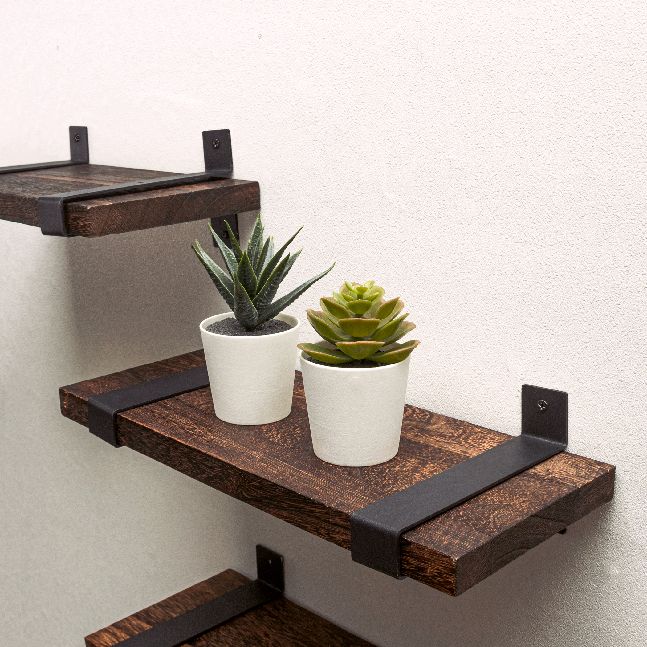 Lavievert Floating Shelves Wall Mounted, Rustic Wood Wall Storage Shelves for Bedroom, Living Room, Bathroom, Kitchen, Office - Set of 3