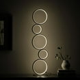 thumbnail image 2 of 38.5" In Else Nordic Modern 5-Ring Shaped Matte Black Led Metal Table Lamp, 2 of 8