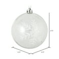 thumbnail image 2 of Vickerman 4.75" Clear Ball Ornament with White Glitter Snowflake, 4 per Box, 2 of 2