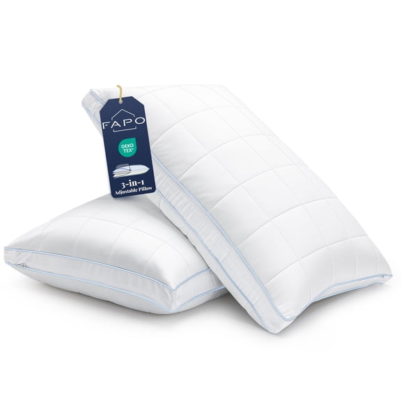 Cooling Adjustable Pillow, Luxury Queen Size Bed Pillows Hotel Collection - Soft Firm Pillows for bed