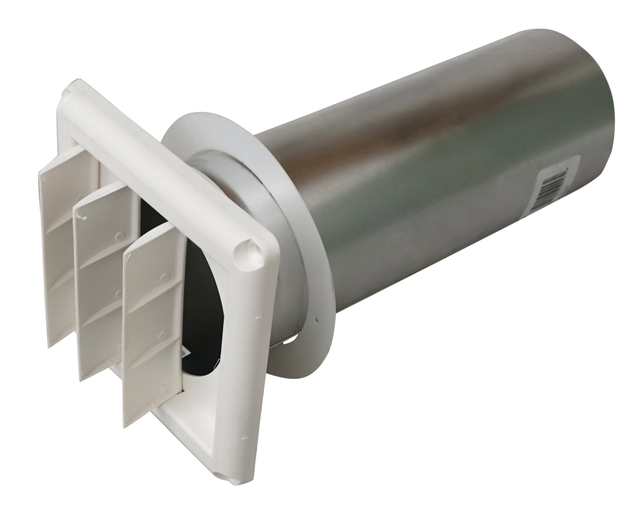 Deflect-O SVHAW4 Supurr-Vent 4" Louvered Dryer Vent Hood Kit White Pipe & Collar