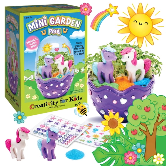 Creativity for Kids Mini Garden - Pony Spring Crafts | STEM Arts and Crafts Kit for Girls and Kids (Ages 6 )