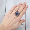 thumbnail image 4 of Filigree Art Lapis Lazuli Gemstone Lace Detailed Women Silver Statement Ring, 4 of 6
