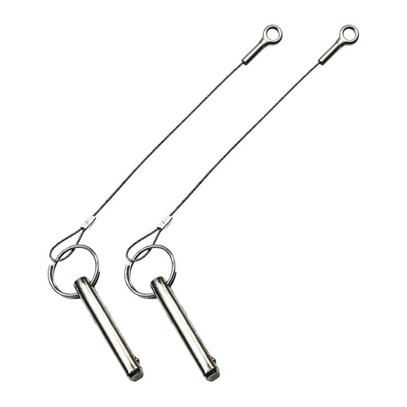 MARINE CITY Goupille de Dégagement à Débranchement Rapide à Dessus Bimini avec Poignée pour Câble, Acier Inoxydable de Qualité 304, pour Bateaux, Marines, Navires, Yachts, Charnières de Pont, Utilisations dans les Applications Marines (Lot de 2)