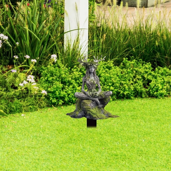 AZXY 2D Acrylic Garden Stakes, Green Nature Silhouette Ornaments, Weatherproof Yard Art for Outdoor Garden, Patio Decorations, Charming Decorative Stakes for Flower Pots