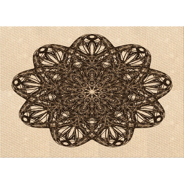 Ahgly Company Tapis d'Intérieur Lavables en Machine, Rectangle de Transition Orange Pêche Profonde, 8' x 10'