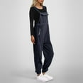 thumbnail image 7 of CAIXIA Fleece Overalls Women 2043 Warm Winter Casual Loose Jumpsuits Sherpa Bib Overalls Fuzzy Ski Pants with Pockets,Navy, 7 of 7