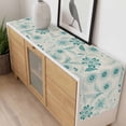 thumbnail image 4 of Teal Boho Table Runner - 90 Inch Long, Kitchen Dining Table Runner Dresser Scarves, Vintage Pattern Ethnic Flower Tribal Leaf Farmhouse Decor for Coffee Tables Wedding Party Banquet, 4 of 8