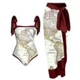 thumbnail image 1 of Traje de baño damas 2 piezas de traje de baño de playa para mujer con cordones y vestido para deportes acuáticos (mapa M), 1 of 5