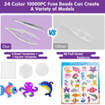 thumbnail image 6 of Fuse Beads Kit,10000PCS 5MM 24 Colors , Mini 3-Layer Storage Box, 6 Patterns, Ironing Papers,Tweezers, Keychains &DIY Craft Set with Tools & Accessories Craft,Unisex,Ocean Theme, 6 of 8
