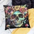 thumbnail image 2 of Patifu Skull Throw Pillow Covers,Sugar Skull Pillow Covers for Kids Boys Girls,Plant Mushroom Cushion Cases Rainbow Skeleton Flowers Leaves Decor 18x18in, 2 of 5