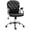 Black, variant on Rainbow Unicorn Office Chair with Mid-Back Support, Faux Fluffy Desk Chair for Girls, Adjustable Height Swivel Chair with Armrests, 5 Star Base