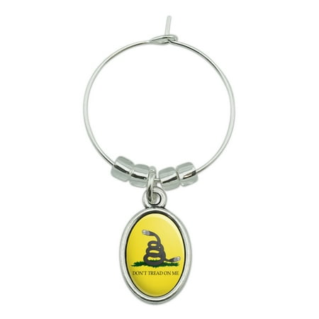 

Net Neutrality Don t Tread on Me Wine Glass Oval Charm Drink Marker