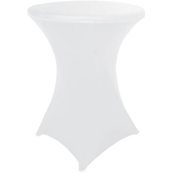 RUseeN 32x43 Inch Cocktail Table Cover Spandex Stretch Square Corners Tablecloth, White Cocktail Fitted High Top Table Cloth for Bar, Weddings, Birthday, Banquet, Outdoor Party