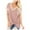 Pink-15, variant on Mittory Womens V Neck Basic Tops Short Sleeve Summer Casual Loose Striped Baseball Tee Shirts