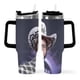 thumbnail image 2 of Posty Austin / Post Malone Vaso aislado de acero inoxidable con asa, diseño temático, regalo para familia, amigos y fans; incluye pajita y encaja en el portavasos estándar, 40 oz, 2 of 6