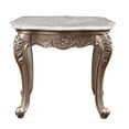 thumbnail image 2 of Marble Top Wooden End Table with Carvings and Anne Legs, Champagne Gold, 2 of 2