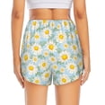 thumbnail image 4 of Uemuo Daisies Flowers Pattern Women's Athletic Shorts High Waisted Running Shorts with Liner Pockets Gym Elastic Workout Shorts-Medium, 4 of 9