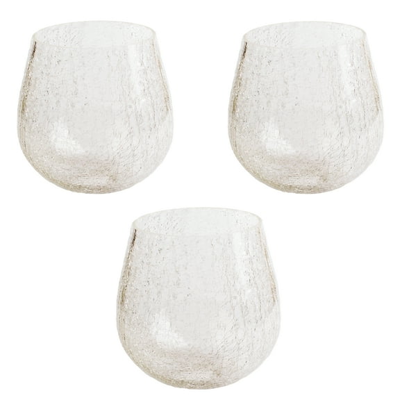 Crack Finish Glass Lamp Shade, LEDupdates 3 Pack Clear Globe Crackle Finish for Light Fixture Glass Replacement