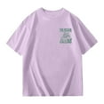 thumbnail image 2 of WhouRiu Big Boys' Tshirts Short Sleeve Letter Printed T Shirt Child Loose Casual Outdoor Tops Purple,Sizes 8-9, 2 of 5
