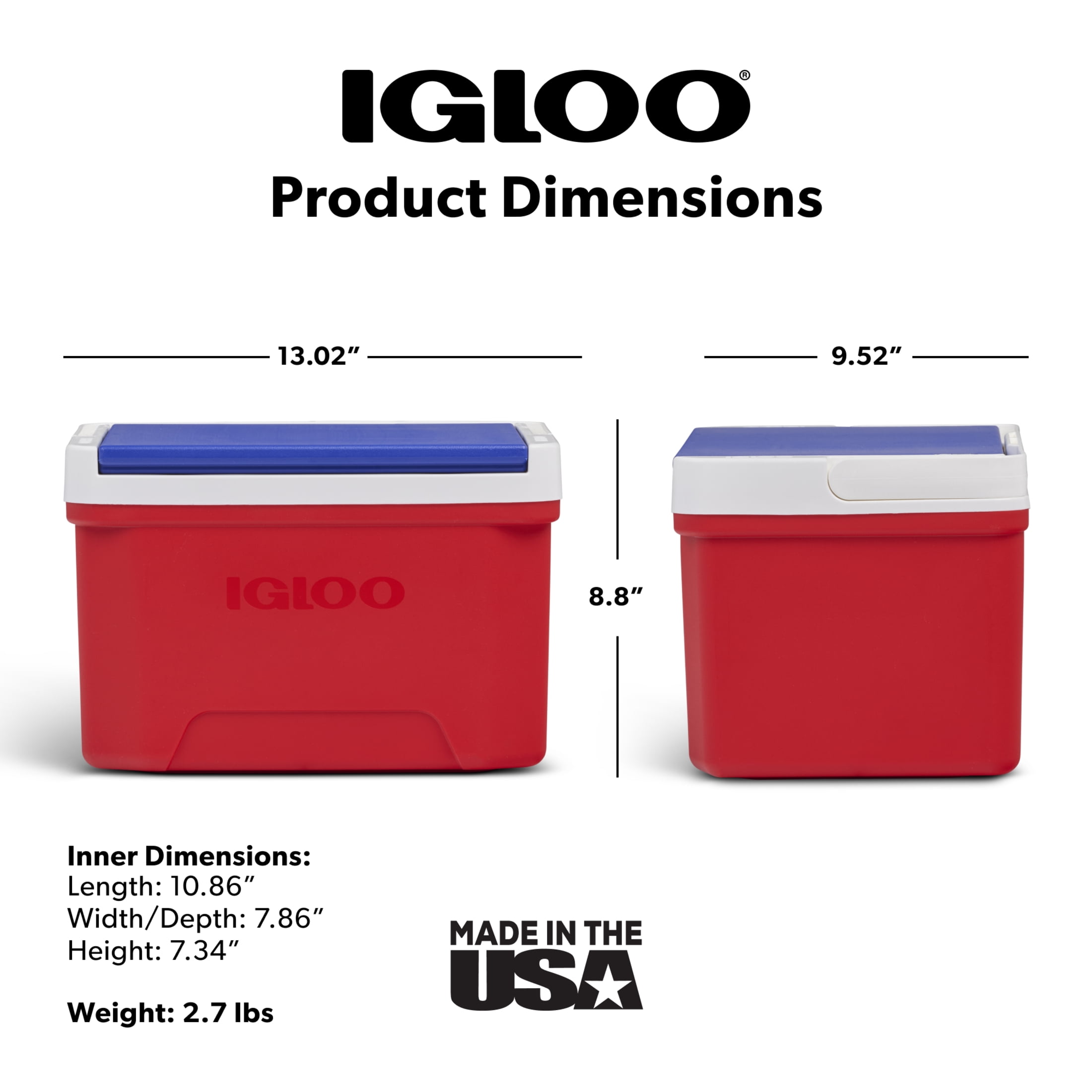 Igloo 9 QT Laguna Ice Chest Cooler, Red White and Blue