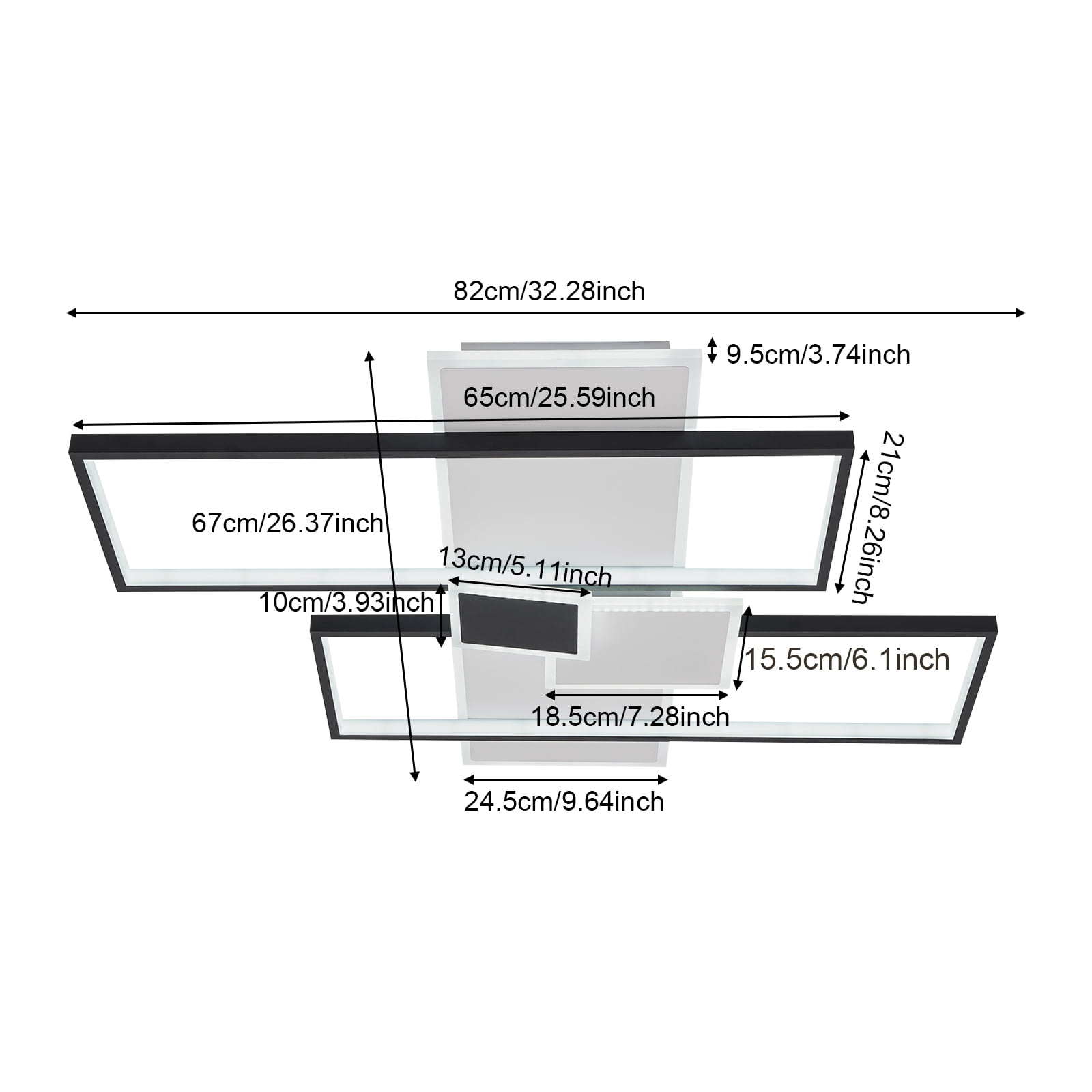 Modern Ceiling Light, Ceiling Mount Light Fixture with Remote Control