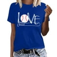 thumbnail image 1 of SZXZYGS Blanc Bouton vers le Bas Chemise Femmes Femmes Col Rond Manches Courtes Football Baseball Print T Shirt Top 2024 Été, 1 of 4