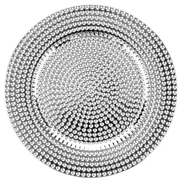 Koyal Wholesale Round 13" Shiny Metallic Silver Charger Plates, Modern