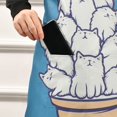 thumbnail image 5 of Yayeee Chief Kitchen Apron with Pockets for Cooking Water Resistant Unisex Adjustable Neck Strap, Ice Cream Cat, 5 of 7