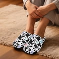 thumbnail image 3 of Chaqlin Paw&Cow Print Cotton Slippers Soft Plush Warm Cozy Comfy Washable Comfortable Cute Trendy Retro Casual Home Gifts Slippers, 3 of 7