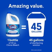 Clorox Disinfecting Liquid Bleach Cleaner, Regular Scent, 121 fl oz, 2 Pack