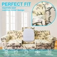 thumbnail image 4 of Eco-Ancheng 4 Piece Sofa Cover Stretch Sofa Slipcover Printed Soft Couch Cover Covers with 3 Individual Cushion Covers Furniture Protector for Living Room Chairs with Elastic Bottom, Sofa，15, 4 of 7