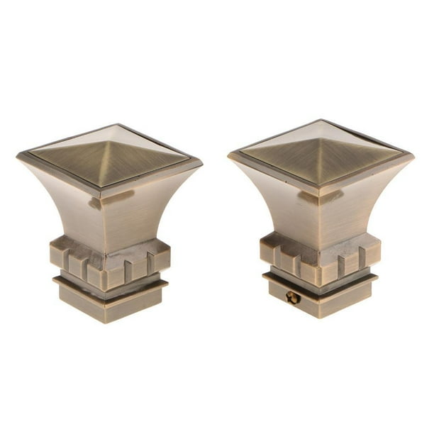 Inteprter 2 uds extremos de barra de cortina cabeza de poste de cortinas para Dia. Bola de varilla de 28 mm # Blanco Tratamientos de ventanas Pátina verde fangta 2 piezas