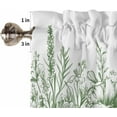 thumbnail image 5 of Green Flower Kitchen Curtains and Valances Set, Rod Pocket Curtains Tier Farmhouse Window Curtains 36 Inch Length, Botanical Floral Leaves Plants Spring 3 Piece Kitchen Curtains Set, 5 of 6