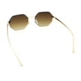 thumbnail image 7 of Bevel Octagonal Gangster Rimless Jaguar Head Hinge Showy Sunglasses Gold - Brown, 7 of 7